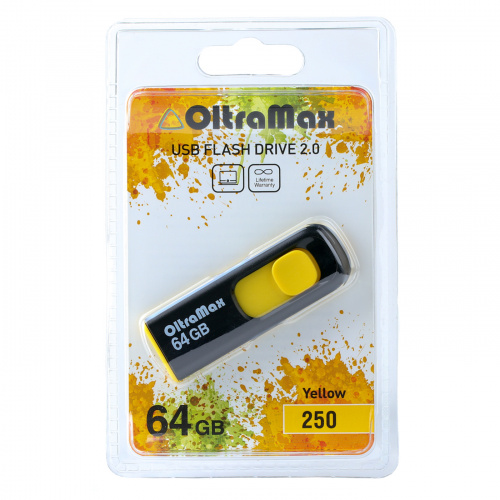 Флеш-накопитель USB  64GB  OltraMax  250  жёлтый (OM-64GB-250-Yellow) фото 4
