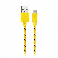 Кабель SMART BUY USB 2.0 - micro USB, жёлтый, нейлон, 1.0 м. (1/500) (iK-12n yellow)