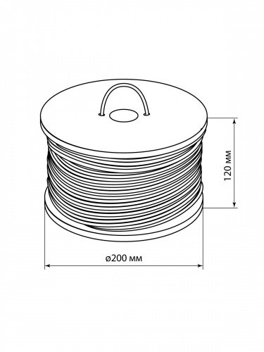 Трос стальной в полимерной оболочке поверенный ТСП-П-4-130, диаметр 4 мм, длина 130 м, катушка, TDM (1/2) фото 2