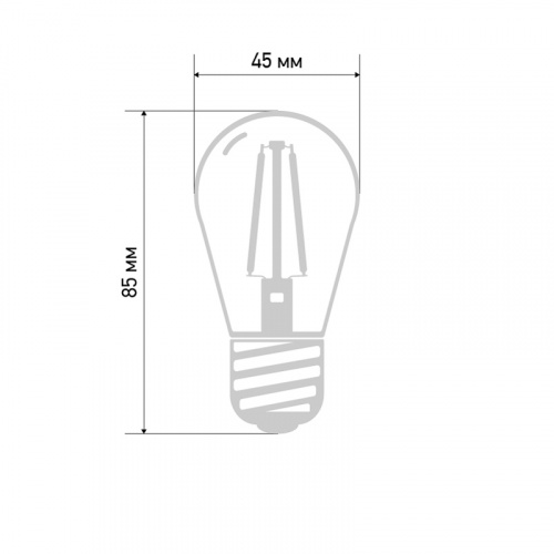 Ретро лампа NEON-NIGHT Filament ST45 Е27, 2W, 230В Теплая белая 3000K (1/100) (601-801) фото 3