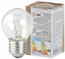 Лампа ЭРА накаливания P45 40Вт Е27 / E27 230В шар прозрачный в гофре (1/100)