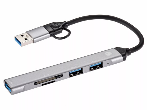 USB-концентратор TypeC+adapter-->USB3.0+2USB2,0+SD+TF, VCOM <DH297> (1/150) фото 5