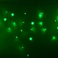 Гирлянда NEON-NIGHT Айсикл (бахрома) светодиодный, 2,4 х 0,6 м, прозрачный провод, 230 В, диоды зелёные, 88 LED  (1/10) (255-054)