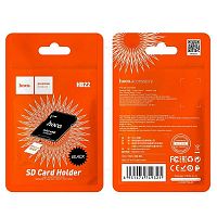 Адаптер HOCO HB22, пластик, TF/ SD карта, цвет: чёрный (1/200/1600) (6931474749321)