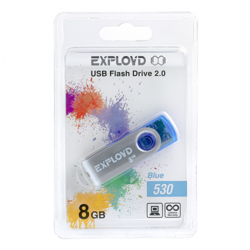 Флеш-накопитель USB  8GB  Exployd  530  синий (EX008GB530-Bl) фото 8