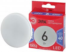 Лампа светодиодная ЭРА RED LINE LED GX-6W-865-GX53 R GX53 6Вт таблетка холодный дневной свет (1/100) (Б0045331)