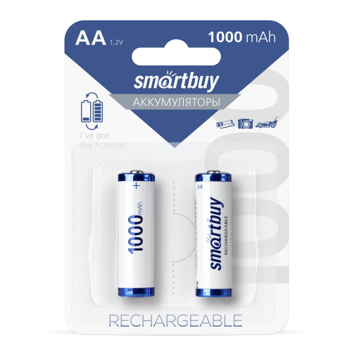 Аккумулятор Smartbuy R6 NiMh (1000 mAh) (2 бл)   (24/240) (SBBR-2A02BL1000)
