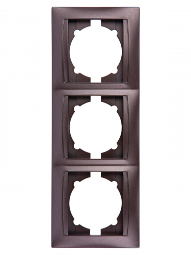 Рамка 3-х постовая горизонтальная шоколад , с/у, "Лама" (15/180) TDM (SQ1815-0531) фото 4