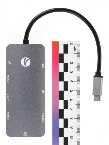 USB-концентратор USB3.1 Type-CM-->HDMI 4K*60Hz +3USB3.1(10Гбс)+RJ45+TF+SD+PD VCOM <CU4641> (1/125) фото 15