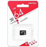 Карта памяти MicroSD  64GB  Smart Buy Class  10 без адаптера (SB64GBSDCL10-00LE)