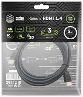 Кабель аудио-видео Cactus CS-HDMI.1.4-3 HDMI (m)/HDMI (m) 3м. Позолоченные контакты черный