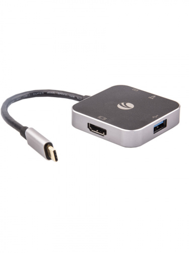 Aдаптер USB3.1 Type-CM-->HDMI+USB3.0+PD charging, TF, Aluminum Shell, VCOM <CU457> (1/72) фото 2