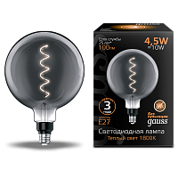 Лампа светодиодная GAUSS Filament G200 GAUSS E27 4.5W Gray 100lm 1800K 1/6