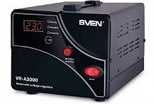 Стабилизатор напряжения CBR CVR 0207, 2000 ВА/1200 Вт,140–260 В, LED-индикация, вольтметр, 2 евророзетки,корп. металл  (1/4)