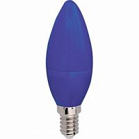 Лампа светодиодная ECOLA candle color 6,0W 220V E14 Blue свеча Синяя матовая колба 103x37(1/10/100)