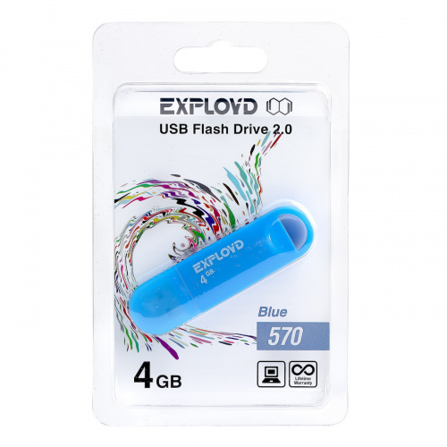 Флеш-накопитель USB  4GB  Exployd  570  синий (EX-4GB-570-Blue) фото 5