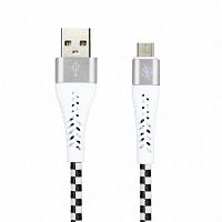 Кабель Smartbuy USB - MicroUSB CHESS серый, 2 А, 1 м (ik-12CSS gray)