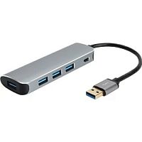USB-концентратор концентратор USB 3.1 Type-A --> 4 USB3.0 Alum Shell  HUB+ PD, VCOM <CU4383A> (1/100)