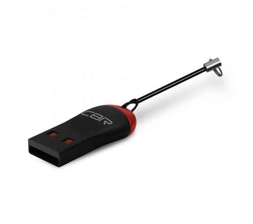 Картридер CBR Human Friends Speed Rate Beat, USB 2.0, MicroSD, T-Flash, Beat, черный/красный
