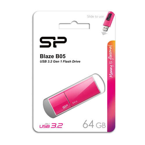 Флеш-накопитель USB 3.0  64GB  Silicon Power  Blaze B05  розовый (SP064GBUF3B05V1H) фото 11