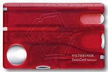 Швейцарская карта Victorinox SwissCard Nailcare, красный, полупрозрачный (подар. коробка)