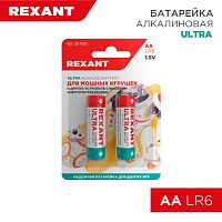 Элемент питания REXANT ультра AA/LR6 1,5V 2 шт. (пальчик) блистер (2/24/384) (30-1025)