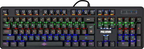 Клавиатура механическая игровая Defender Paladin GK-370L RU,Rainbow, черный (1/20) (45371)