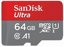 Карта памяти MicroSD  64GB  SanDisk Class 10 Ultra UHS-I A 1 (140 Mb/s) без адаптера (SDSQUAB-064G-GN6MN)