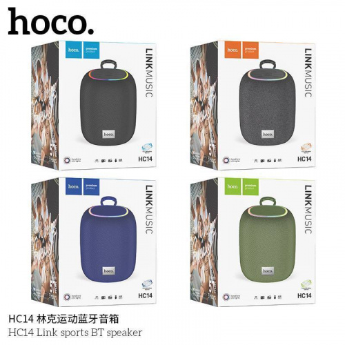Колонка портативная HOCO HC14 Link, Bluetooth, цвет: синий (1/36) (6931474778352)