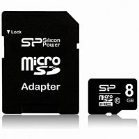 MicroSD  8GB  Silicon Power Class 10 без адаптера