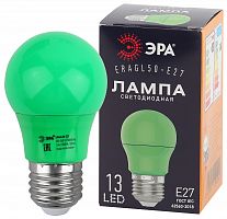 Лампа светодиодная ЭРА STD ERAGL50-E27 E27 / Е27 3Вт груша зеленый для белт-лайт (1/100)