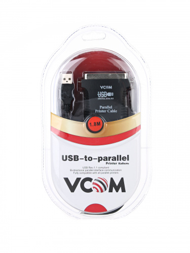 Кабель-адаптер VCOM USB A (вилка) -> LPT (прямое подключение к LPT порту принтера), 1.8 м. (1/30) (VUS7052) фото 3