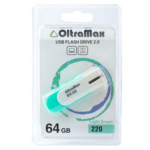 Флеш-накопитель USB  64GB  OltraMax  220  светло зелёный (OM-64GB-220-Light Gr) фото 6
