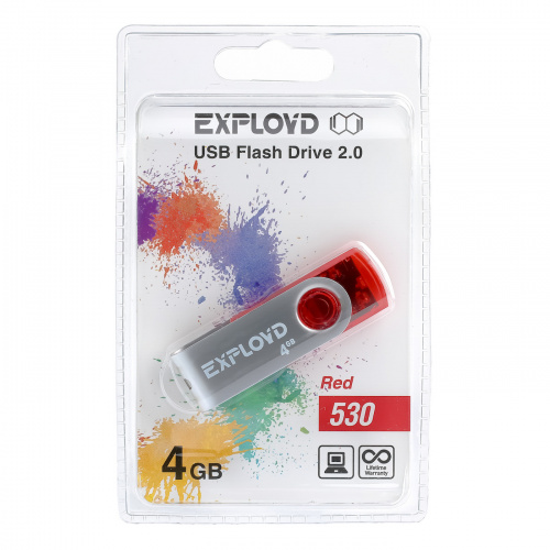 Флеш-накопитель USB  4GB  Exployd  530  красный (EX004GB530-R) фото 8