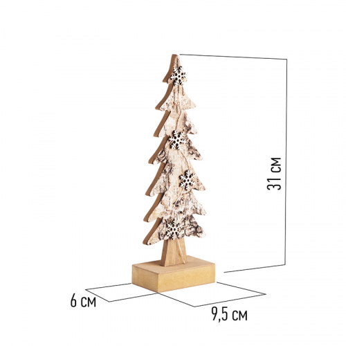 Фигурка деревянная NEON-NIGHT с подсветкой "Ель со снежинками" 9,5*6*31 см (1/72) (504-013) фото 12