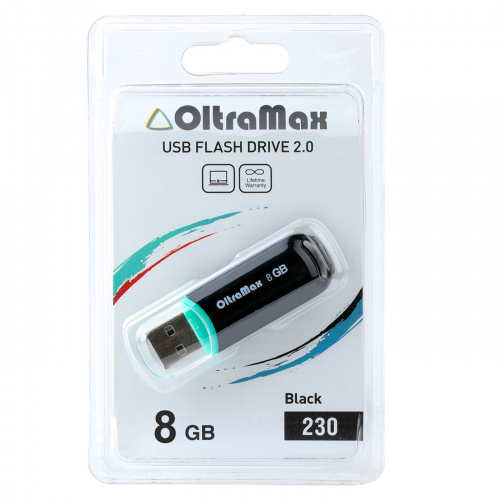 Флеш-накопитель USB  8GB  OltraMax  230  чёрный (OM-8GB-230-Black) фото 3