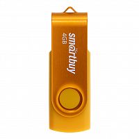 Флеш-накопитель USB  4GB  Smart Buy  Twist  жёлтый (SB004GB2TWY)