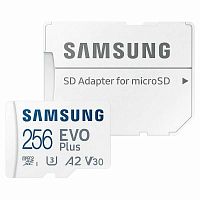 Карта памяти MicroSDXC  256GB  Samsung Class 10 Evo Plus U3 (R/W 130 MB/s) + SD адаптер (MB-MC256KA/APC)