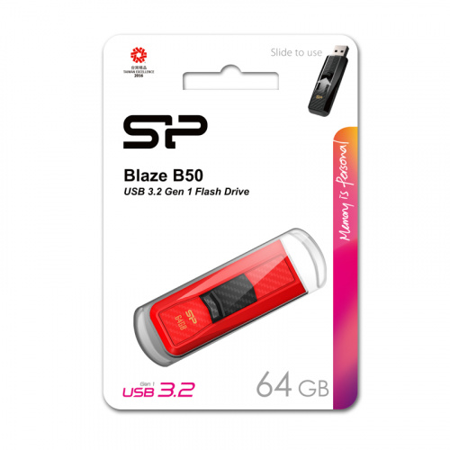 Флеш-накопитель USB 3.0  64GB  Silicon Power  Blaze B50  красный (SP064GBUF3B50V1R) фото 11