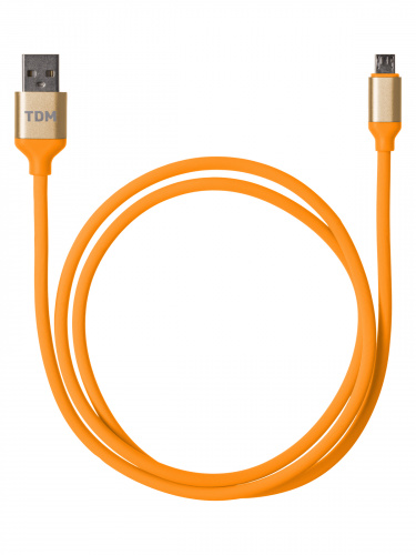 Дата-кабель TDM ДК 13, USB - micro USB, 1 м, силиконовая оплетка, оранжевый, (1/200) (SQ1810-0313) фото 4