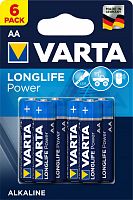 Элемент питания VARTA  LR6 LONGLIFE POWER   (6 бл)  (6/60/300) (04906121446)