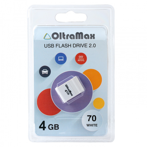 Флеш-накопитель USB  4GB  OltraMax   70  белый (OM-4GB-70-White) фото 5