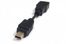 Кабель-адаптер OTG USB 2.0 A розетка - mini USB B, 5pin вилка, 0.1 м.