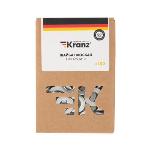 Шайба плоская KRANZ DIN 125, M10, упаковка поставщика ( 20 кг. / 6 000 шт.) (6000/6000) фото 2