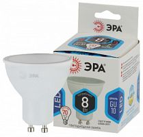 Лампа светодиодная ЭРА STD LED MR16-8W-840-GU10 GU10 8Вт софит нейтральный белый свет (1/100) (Б0036729)