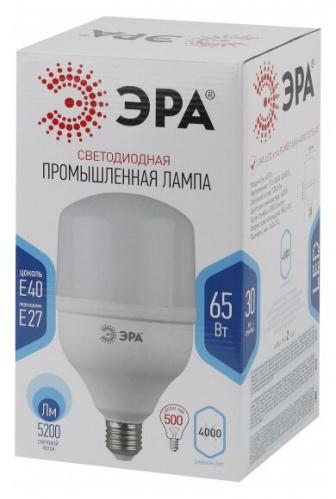 Лампа светодиодная ЭРА STD LED POWER T140-85W-4000-E27/E40 Е27 / Е40 85Вт колокол нейтральный белый свет (1/20) фото 3