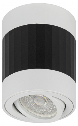 Светильник ЭРА накладной настенно-потолочный спот OL34 WH/BK MR16 GU10, черный, белый (1/40) (Б0056383) фото 3