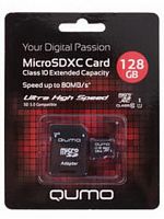 MicroSD  128GB  Qumo Class 10  UHS-I + SD адаптер