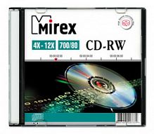 Диск MIREX CD-RW 700Мб 4X-12x Slim case (10/200) (UL121002A8S)