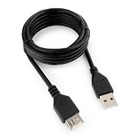 Кабель-удлинитель CABLEXPERT USB 2.0 Pro CCP-USB2-AMAF-6, AM - AF, 1.8 м, экран, черный, пакет (1/20